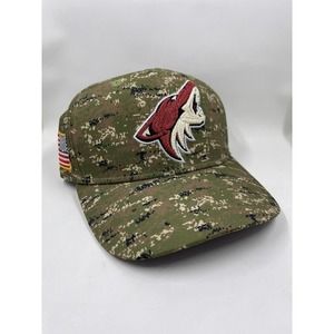 Phoenix Coyotes Hockey Adidas Hat NHL Camo Camoflage Troops Salut To Service USA